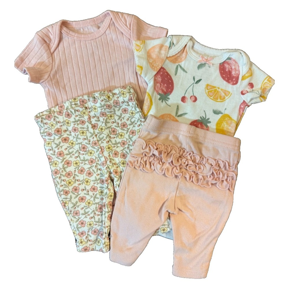 Carters Baby Newborn Girl Bodysuits Pants Outfits Ruffled Bottom Fruit Solid
